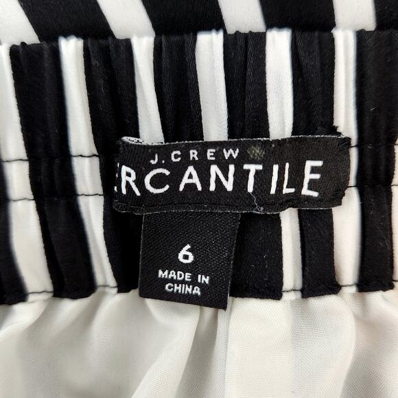 J. Crew Mercantile Elastic Waist Vertical Stripe Midi Skirt Side Pockets 6 - Picture 2 of 6
